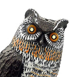 Lijo Solar Owl Animal Scarecrow – Motion Activated Owl Decoy with Sound and Flashing Eyes, Realistic Decor for Your Garden, Bird Repellant, 16 inches, New and Improved