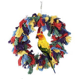 Borangs Bird Toys Parrot Shredding Toys Birds Cotton Preening Grooming Ropes Colorful Hanging Swing Snuggle Ring Toy Bird Cage Accessories for African Grey Cockatoos Conure Parakeet Quaker, 12 inch