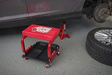 Torin Big Red Rolling Creeper Garage/Shop Seat: Padded Mechanic Stool with Tool Tray, Red