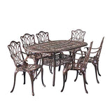 Christopher Knight Home Gardena Outdoor Furniture Dining Set, Table and Chairs for Patio or Deck in Copper (7-Piece Set)