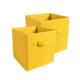 Zuer Foldable Storage Cubes- Thickening Collapsible Fabric Boxes Household Cube Storage Box - Moistureproof, Dustproof, Odourless (2 Pack) (Yellow)