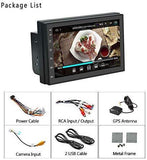 Podofo Double Din Car Radio GPS Navigation Android Car Stereo 7 Inch HD Touch Screen Car MP5 Player Dual USB AUX in Support Bluetooth WiFi GPS FM Radio Android/iOS Mirror Link with Rear Camera