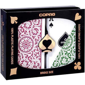 Copag Bridge Size Regular Index 1546 Playing Cards (Green Burgundy Setup)