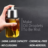 Premium Olive Oil Sprayer Mister for Kitchen Cooking Spritzer, Atomizer with Pump and Filter,Clog Free Non aerosol Vinegar BBQ Evo Oil Sprayer Bottle -Stainless Steel Glass (Oil Sprayer With Brush)
