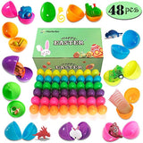 48PCS Filled Easter Eggs Set, Prefilled Plastic Surprise Eggs with Variety of Popular Toys Inside, Novelty Toy Assortment, Great for Easter Eggs Hunt, Party Game Prizes