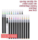 24+2pcs Pastel Markers/Drawing Pens for Artists - Brush Lettering Pens with Blending Markers/Watercolor Brush Markers for Color Painting - Brush Tip, Art Pens and Markers/Pastel Art Supplies