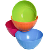 Klickpick Home Set Of 8 - 28 Ounce Plastic Bowls For Cereal, Soup, Ice Cream, Salad, Pasta, Fruit l 4 Classic Colors l Dishwasher Safe