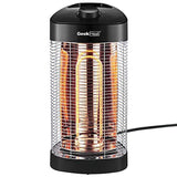 Geek Heat Outdoor Infrared Heater, Oscillating Electric Portable Tower Space Heater, 1200W Water Resistant for Bathroom Indoor and Patio Use, Safe Room Heater wth Tip-Over and Overheat Protection