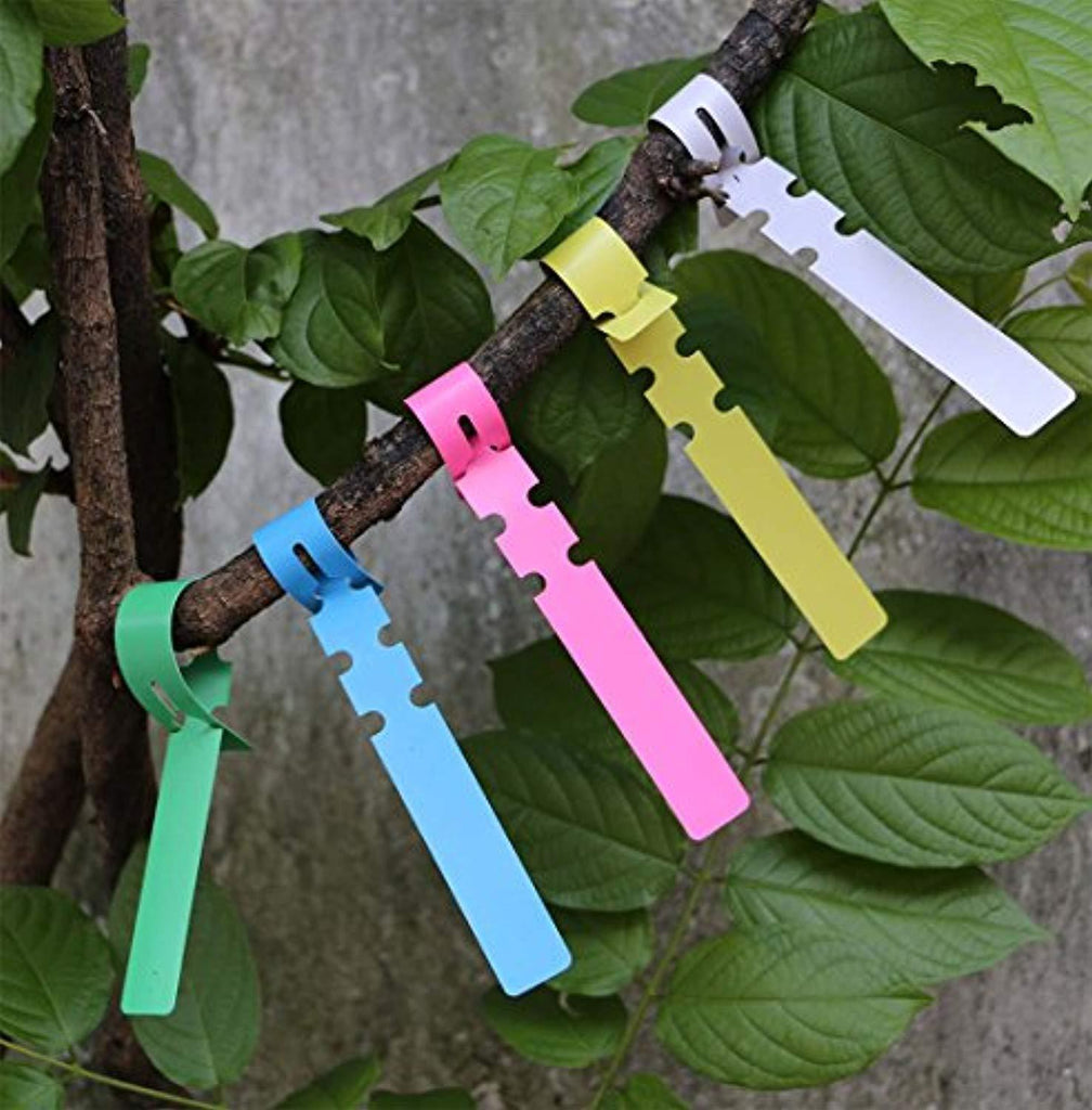 Useekoo Plastic Plant Nursery Garden Labels, 600 Pcs Wrap Around Plastic Tree Tag, Pot Marker Garden Stake Tags (21x2cm, 5color)