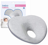 Newborn Baby Head Shaping Pillow | Memory Foam Cushion for Flat Head Syndrome Prevention | Prevent Plagiocephaly | Best Perfect for Baby Boy & Girl (Light Gray) by BEBO BEBA