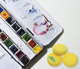 Penta Angel Art Paint Tray Palette 3Pcs 6 Well Plastic Rectangular Paint Tray for Kids Watercolor Painting (Square-3PCS)