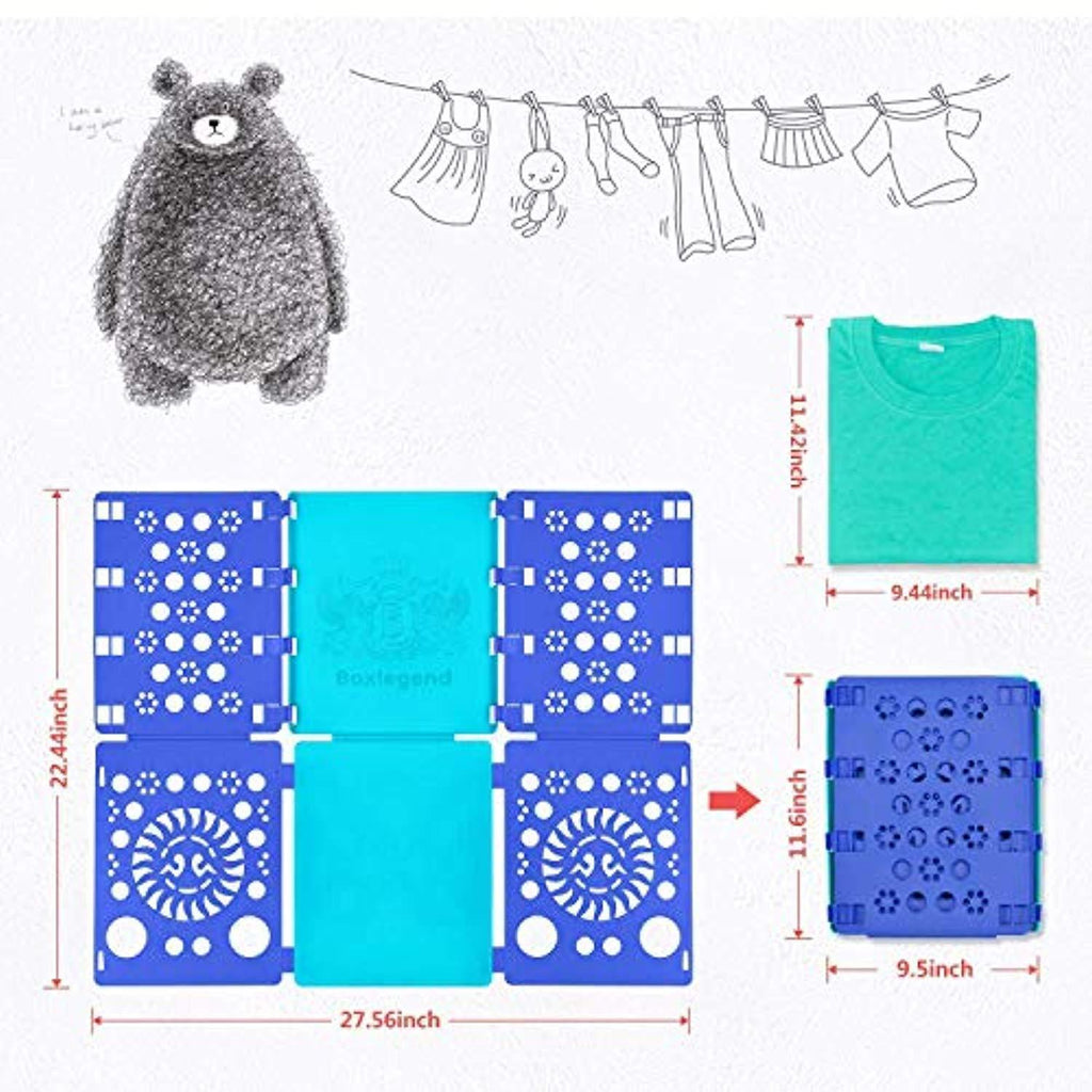 BoxLegend Plastic Adjustable Clothes Folding Board, 23 x 27.5-Inch, Blue