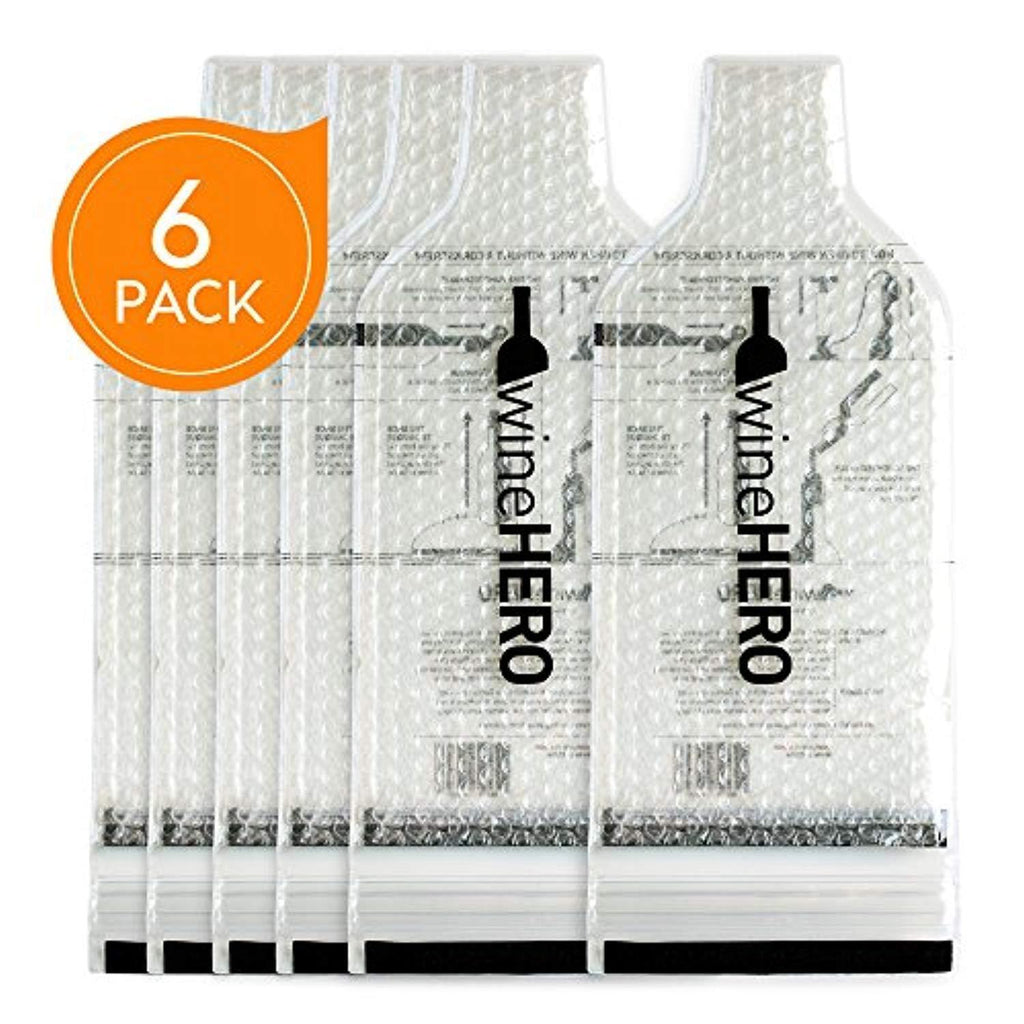 WineHero - 6 Pack Reusable Leak Proof Bottle Protector Bag for Travel  Pack in Airplane Checked Baggage, Luggage, or Suitcase - Good for Cruise Travel - Wine Travel Accessory