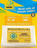 100 Vacuum Sealer Bags: Gallon Size (11" x 16") for Foodsaver 33% Thicker, BPA Free, FDA Approved