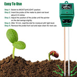 Longruner Soil Moisture PH Meter, 3-in-1 Plant Moisture Sensor Meter/Light/PH Tester for Home, Garden, Lawn, Farm, Indoor/Outdoor(No Battery Needed) LKP03