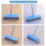 HUYIJJH Floor Scrub Brush with Long Handle-52.8",Stiff Bristle Tub and Tile Grout Brush Scrubber with Adjustable Stainless Steel Handle for Cleaning Bathroom, Wall and Deck