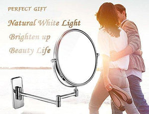 Lansi Makeup Mirror 10X Magnifying Wall Mount Double-Sided Vanity Decoration, Round, 8 Inch, Chrome Finished