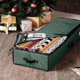 Premium Christmas Gift Wrap Organizer, Interior Pockets, fits 18-24 Standers Rolls, Underbed Storage, Wrapping Paper Storage Box by ZOBER