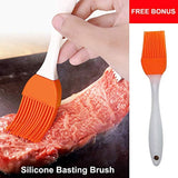 CASAPRO 5 piece Silicone Cooking Glove Meat Shredder - Including Heat Resistant Gloves, Solid Prong Meat Shredders and Silicone Basting Brush for Cooking, Grilling, Baking, Barbecue