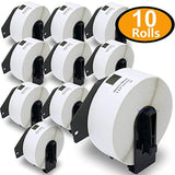 BETCKEY - 10 Rolls Compatible Brother DK-1201 Standard Address Labels 1-1/7" x 3-1/2"(29mm x 90mm),[4000 Labels With Refillable Cartridge Frame]