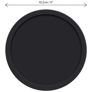 iGadgitz Home U6901 - BPA Free Silicone Coasters Non-slip Cup Mats, Pack of 8 - Round Shaped, 16oz Glass Size, Coffee Cups, Tea Cups & Bottles, Hot & Cold Drinks - Parties, Home, office & More - Black
