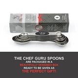 6 Piece Nesting Magnetic Measuring Spoon Professional Set 18/10 Stainless Steel for Easy & Organized Cooking and Baking by The Chef Guru