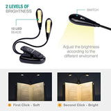 LuminoLite Rechargeable 12 LED Eye-Care Warm Book Light, Clip On Bed Reading Light, Music Stand Lamp, 2 Brightness. Perfect for Bookworms, Kids & Music Players.USB Cable Included.
