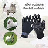HANDLANDY Pet Grooming Glove, Gentle Deshedding Brush Gloves, Pet Hair Remover & Bathing Massage Tool for Dogs, Cats & Horse