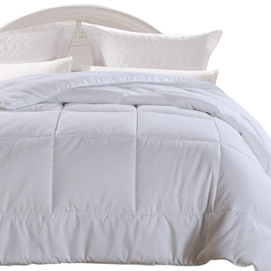 EMONIA King Size Comforter White for Winter, Quilted Down Alternative Duvet Insert-Hotel Collection Reversible Hypoallergenic Light and Machine Washable