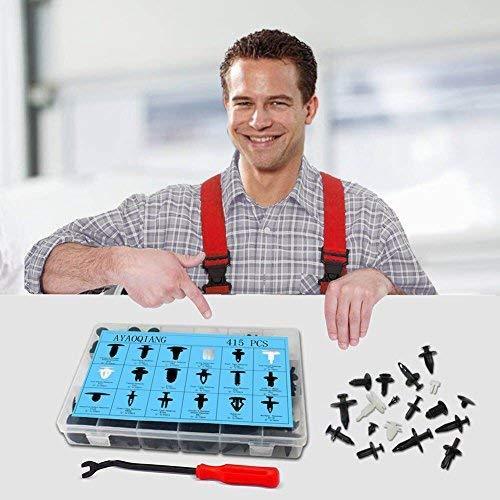 240 Pcs Push Retainer Kit and Free Fastener Remover,Assortment Universal Retainer Clips Push Type Retainers Set in Case Fits For GM Ford Toyota Honda Chrysler