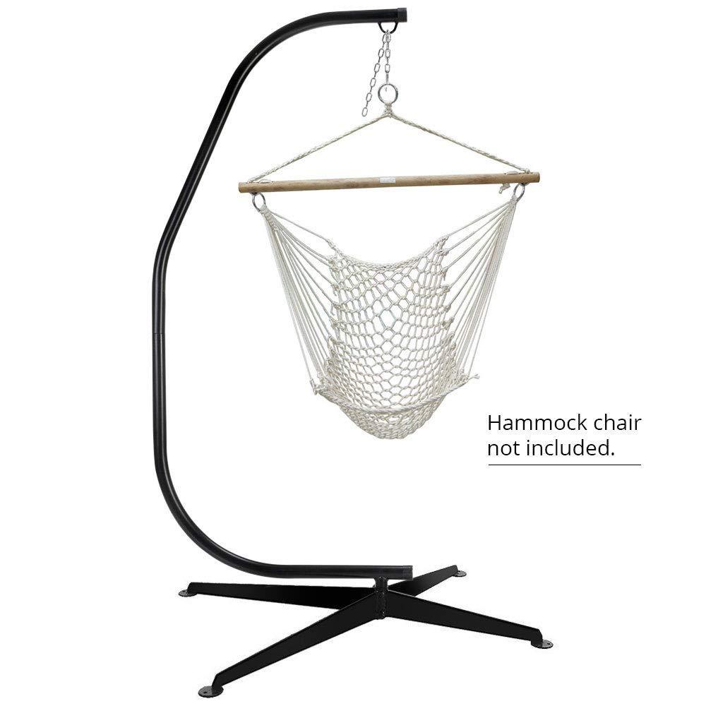 Zupapa Hanging Hammock Chair C-Stand Only for Air Porch Swing Chair, Heavy Duty 380lbs Capacity Come with Rug, Pegs and Hook,, Outdoor/Indoor