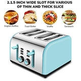 Toaster 4 Slice, CUSINAID Stainless Steel Toasters with Reheat Defrost Cancel Function, 7-Shade Setting, 4 Wide Slots Toaster - Black