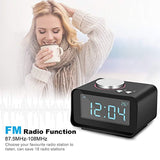 YISSVIC Digital Alarm Clock with 3.2” Display FM Radio AUX-in Speaker Indoor Thermometer 2 USB Charger Port Snooze and Dual Alarm for Bedroom Black (3.2'')