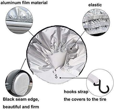 Tire Covers Set of 4, 5 Layer Tire Wheel Protectors, Waterproof UV Protection Wheel Tire Covers, Fit 29" to 33" Truck Camper Van Auto Car Tires Diameter