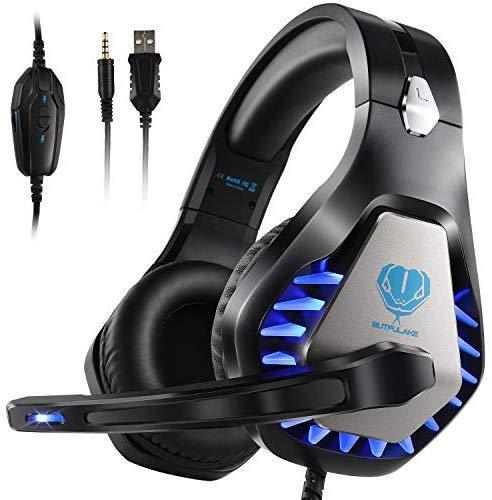 MODOHE Gaming Headset for PS4  Nintendo Switch Xbox One PC with LED Light  Noise Canceling Gaming Headphone with Soft Memory Earmuffs Gaming Headset with Mic