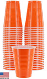 Amcrate Orange Colored 16-Ounce Disposable Plastic Party Cups - Ideal for Weddings, Party’s, Birthdays, Dinners, Lunch’s. (Pack of 50)