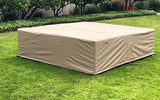 Dola Patio Furniture Covers Large Outdoor Sofa Sectional Furniture Cover Waterproof Beige Super Heavy Polyester Fabric Breathable (85" x 67" x 35")