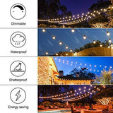 Banord 102FT Dimmable LED Outdoor String Lights, 34 Hanging Sockets with 35 x Shatterproof LED Bulb Party Lights, Waterproof Vintage Ambiance Patio Lights String for Wedding,Gatherings