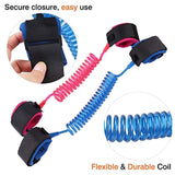 [2 Pack] Anti Lost Wrist Link, Zooawa Child Outdoor Safety Hook and Loop Wristband Leash Child Safety Harness for Kids and Toddlers, 1.5M Pink + 1.8M Blue