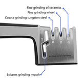 Knife Sharpening System, 4 in 1 Knife Scissors Sharpener Maintaining Kitchen & Sport Knives, Kitchen Shears