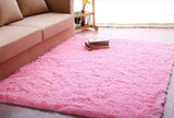 Super Soft Indoor Modern Shag Area Silky Smooth Rugs Living Room Carpet Bedroom Rug for Children PAGISOFE Play Solid Home Decorator Floor Rug and Carpet 4- Feet by 5- Feet (Hot Pink)