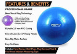 PRO MAX Exercise Ball by SmarterLife - Professional Grade Yoga Ball for Balance, Stability, Fitness, Pilates, Birthing, Therapy, Office Ball Chair, Classroom Flexible Seating