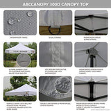 ABCCANOPY Pop Up Canopy Replacement Top Cover 100% Waterproof Choose 18+ Colors (Top White)