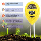 Soil Moisture Meter - 3 in 1 Soil Test Kit Gardening Tools PH, Light &amp; Moisture, Plant Tester Home, Farm, Lawn, Indoor &amp; Outdoor (No Battery Needed) by Fomei