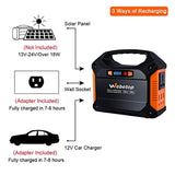 Webetop 155Wh 42000mAh Portable Generator Inverter Battery 100W Camping Emergency Home Use UPS Power Source Charged by Solar Panel/Wall Car with 110V AC Outlet,3 DC 12V,3 USB Port