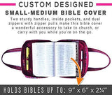 Bible Covers for Women & Girls | Bible Carrying Case | Small-Medium Bible Cover with Handles | Soft Carrying Case Fabric | Multiple Colors Available | with Pen Holders | 100% Cotton Material (Purple)