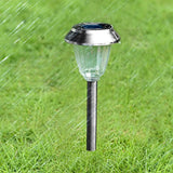 Solar Pathway Lights Oak Leaf Solar Lights Outdoor LED Landscape Light [Polygonal Star Pattern] 6XBright (8 Lumens) Waterproof Low Voltage Stainless Steel for Path Patio Yard Garden 8-Pack Gunmetal