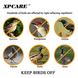 XPCARE Bird Repellent Scare Tape - 150ft x 2in Holographic Bird Scare Ribbon, Double Side Bird Deterrent-150Ft