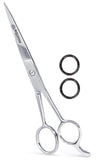 Equinox Professional Shears with Finger Rest and Finger Inserts - Ice Tempered Barber Hair Cutting Scissors - 6.5 Inches - Stainless Steel Rust Resistant Hair Scissors