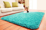 Super Soft Indoor Modern Shag Area Silky Smooth Rugs Living Room Carpet Bedroom Rug for Children PAGISOFE Play Solid Home Decorator Floor Rug and Carpet 4- Feet by 5- Feet (Hot Pink)